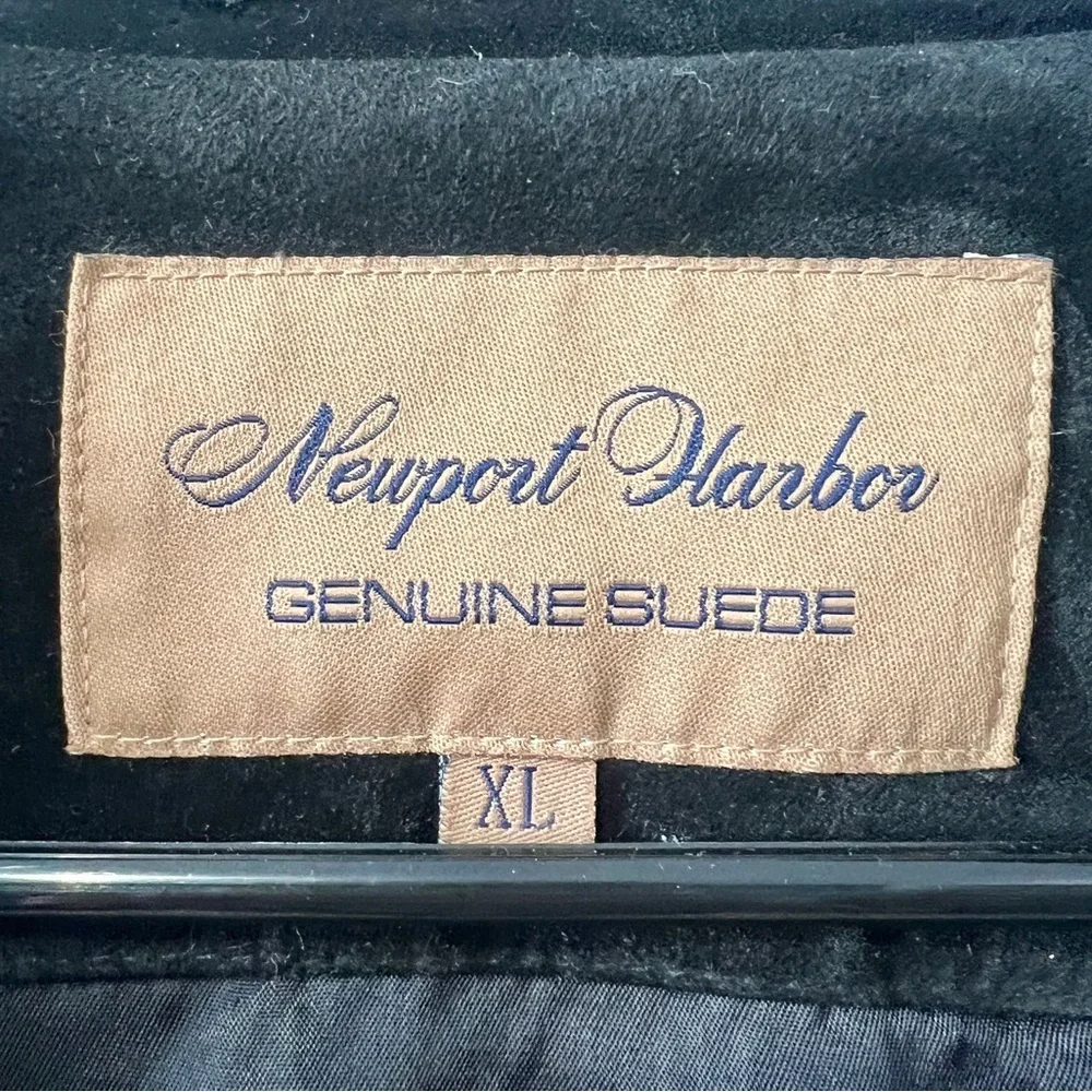 Newport Harbor Men's Vintage Genuine Suede Trench Jacket - XL